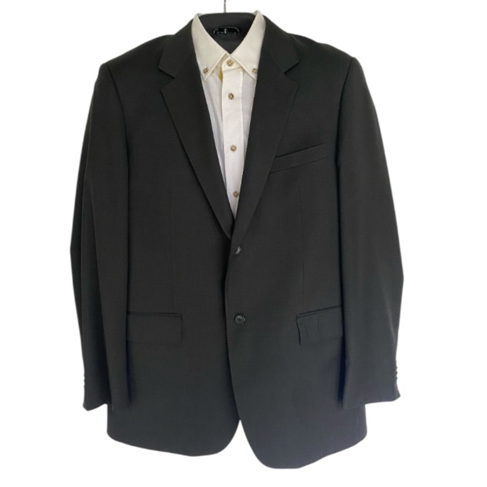 Lauren Ralph Lauren 100% Wool Navy Windowpane Suit Jacket 44R & Pants Set
